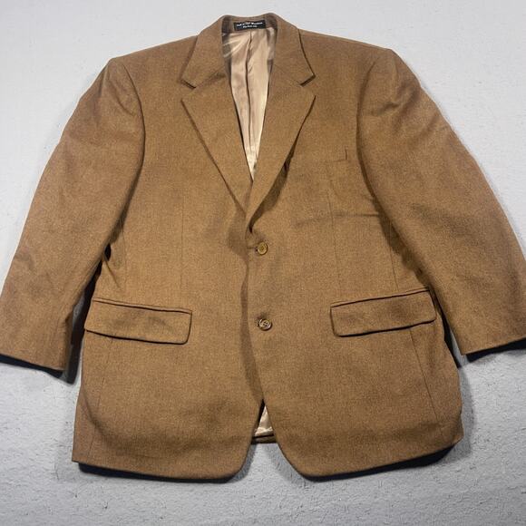 Andrew Fezza Blazer Men 44 S Wool Silk Cashmere Brown Sport Coat Classic Fit - Picture 2 of 11